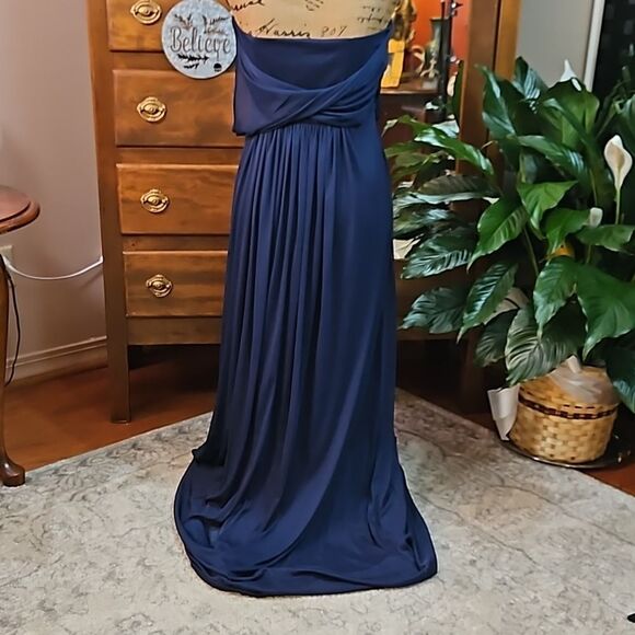 NWT David's Bridal Marine One Shoulder Illusion Maxi Gown size 8 - Picture 8 of 16
